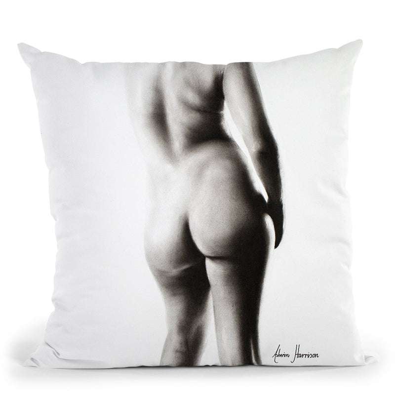 Nude Woman Charcoal Study 45 Throw Pillow By Ashvin Harrison