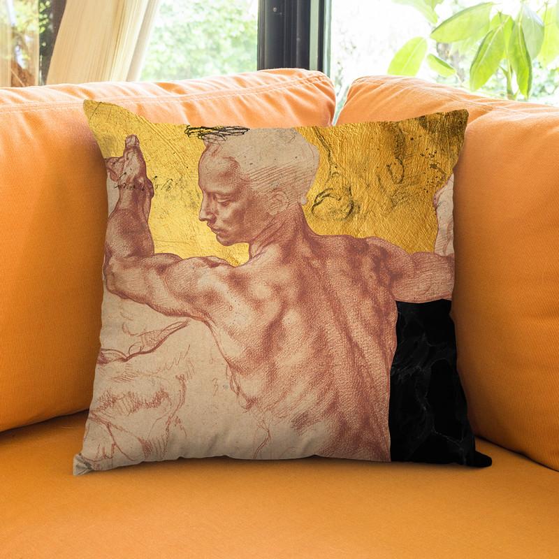 Masterpieces Remix Michelangelo I Throw Pillow By Alexandre Venancio