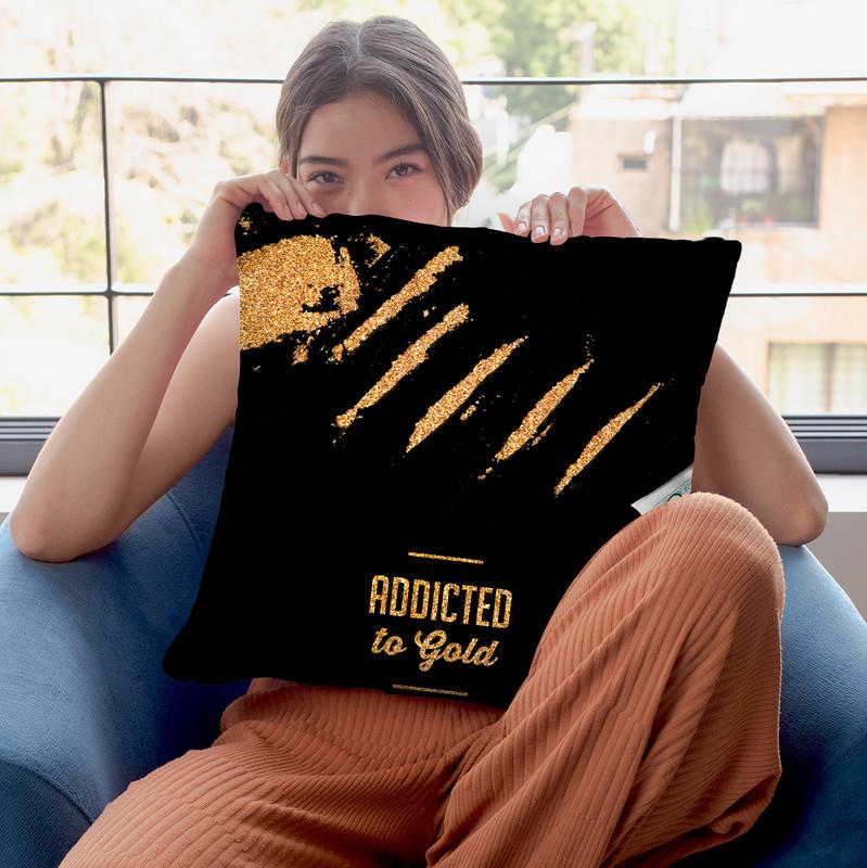 Fashion Addicted To Gold Throw Pillow By Alexandre Venancio