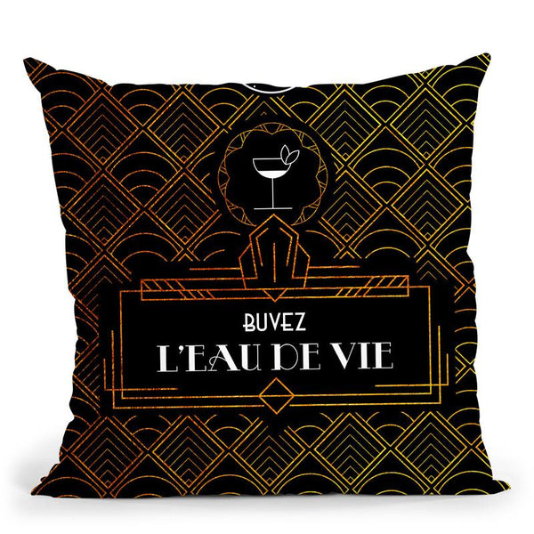Fashion Art Deco Buvez Throw Pillow By Alexandre Venancio