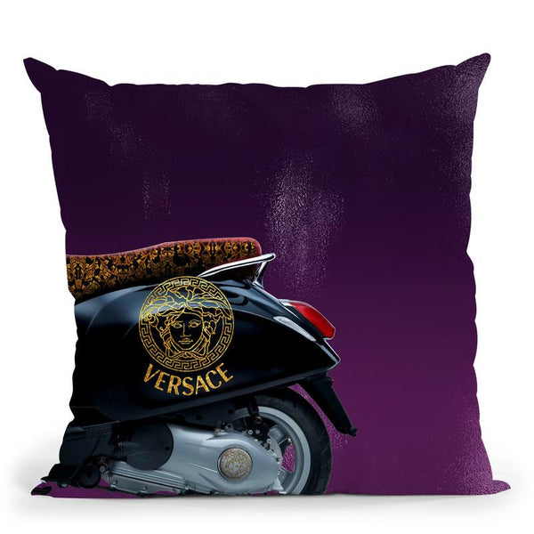 Fashion Vespa Versace Ii Throw Pillow By Alexandre Venancio