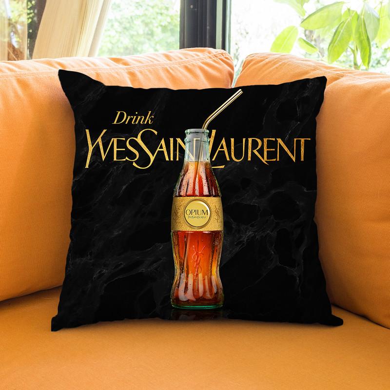 Fashion Coke Ysl Throw Pillow By Alexandre Venancio