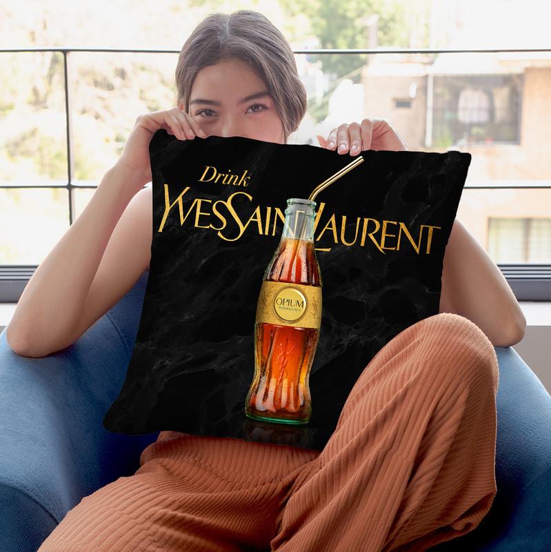 Fashion Coke Ysl Throw Pillow By Alexandre Venancio