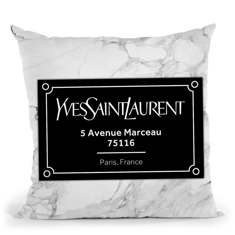 Fashion Street Sign Ysl Throw Pillow By Alexandre Venancio