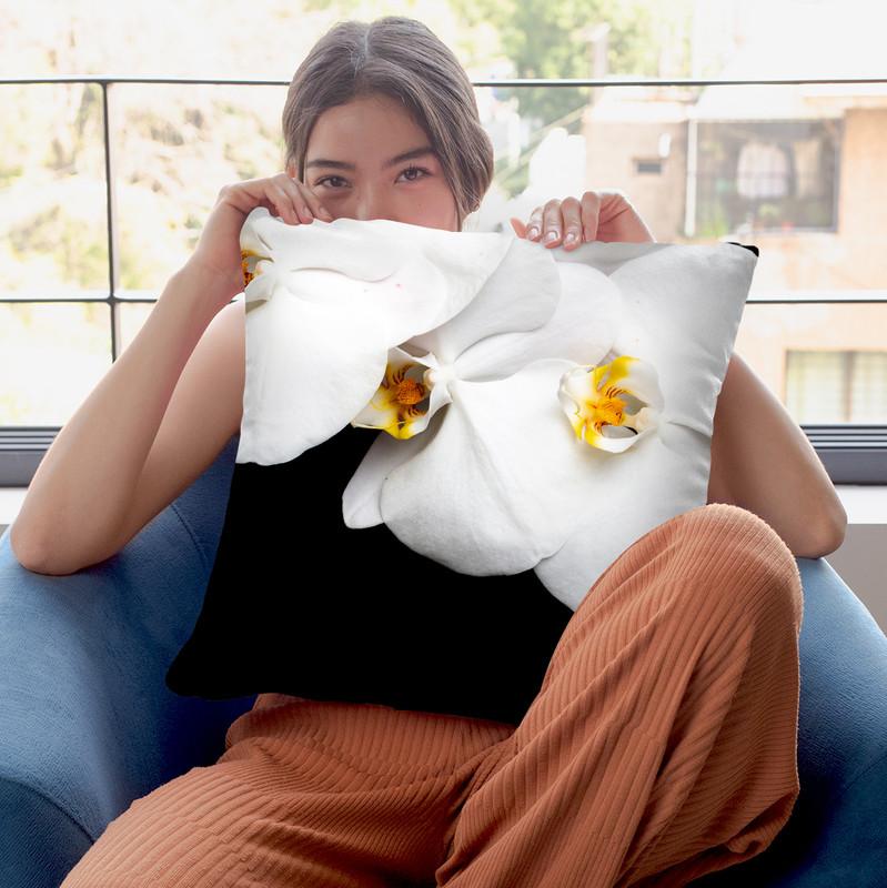 Flowers In Black Background I Throw Pillow By Alexandre Venancio