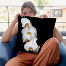 Flowers In Black Background Iv Throw Pillow By Alexandre Venancio