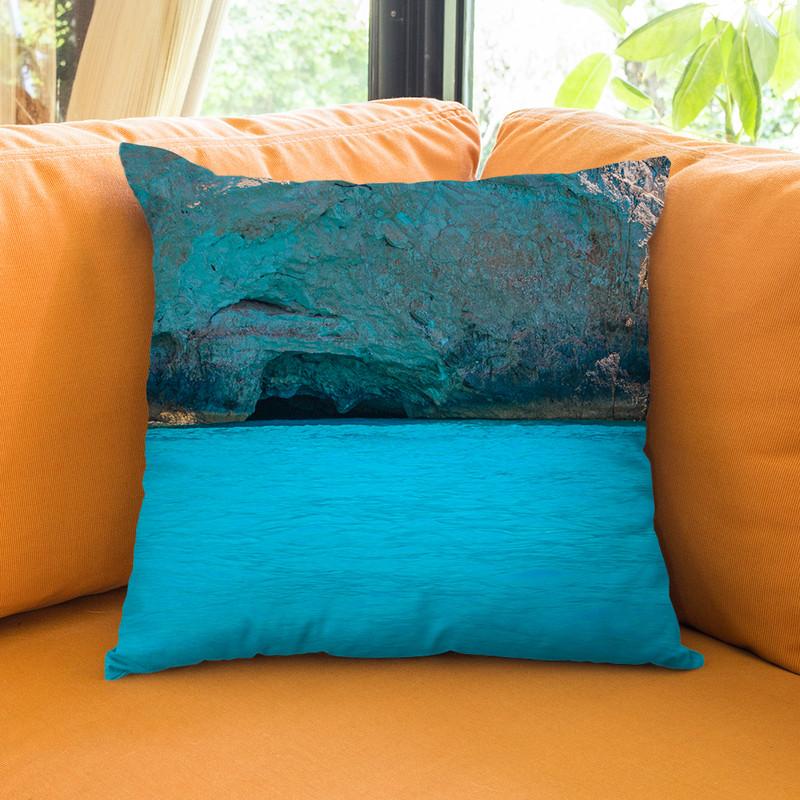 Greece Blue Sea Pair I Throw Pillow By Alexandre Venancio