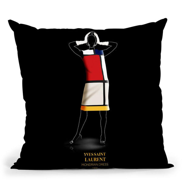 Iconic Dresses Ysl I Throw Pillow By Alexandre Venancio