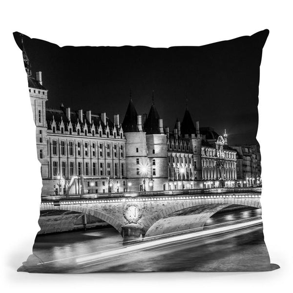 Paris In Black And White Composition Conciergerie Throw Pillow By Alexandre Venancio