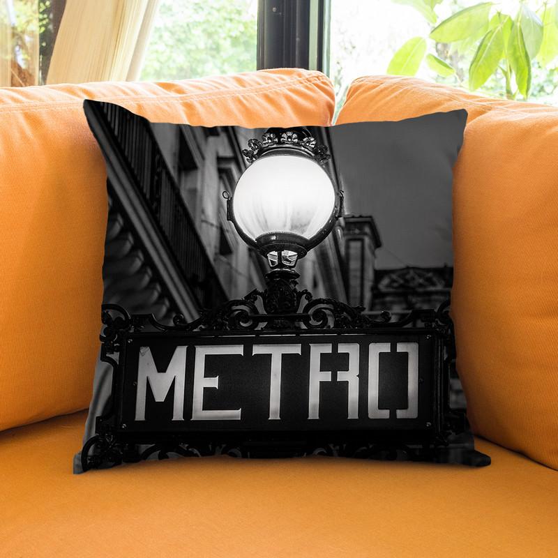 Paris In Black And White Composition Metro Throw Pillow By Alexandre Venancio