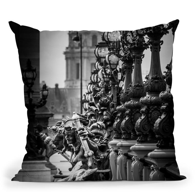 Paris In Black And White Composition Vi Throw Pillow By Alexandre Venancio