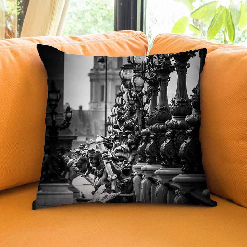 Paris In Black And White Composition Vi Throw Pillow By Alexandre Venancio