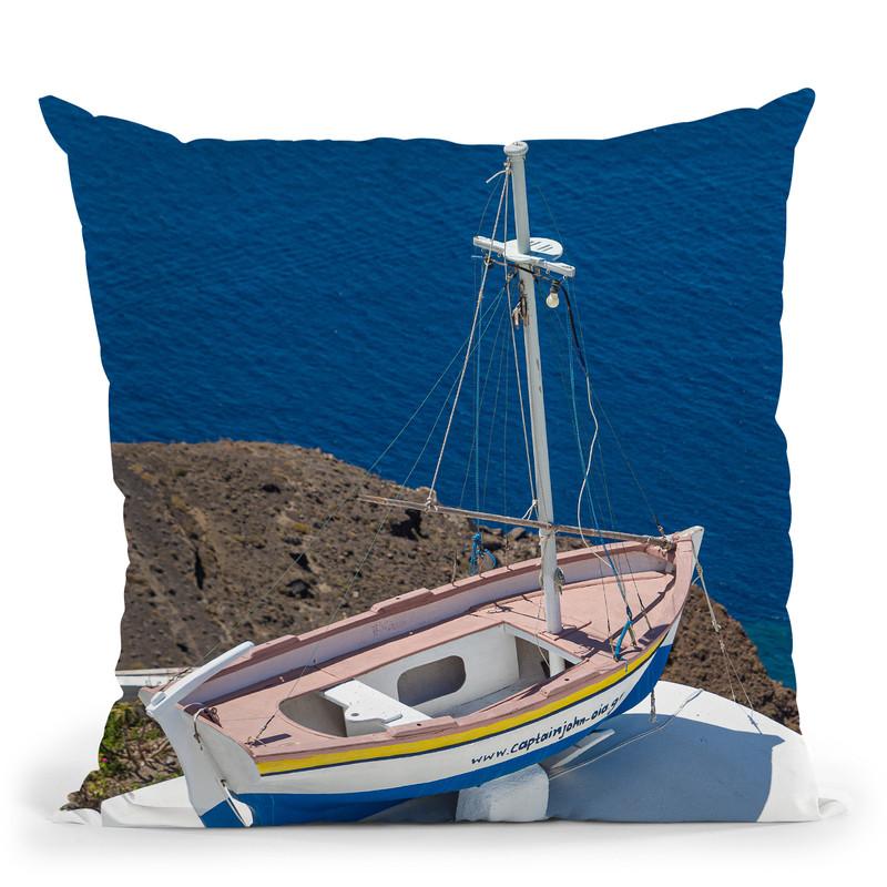Santorini Composition Ii Throw Pillow By Alexandre Venancio