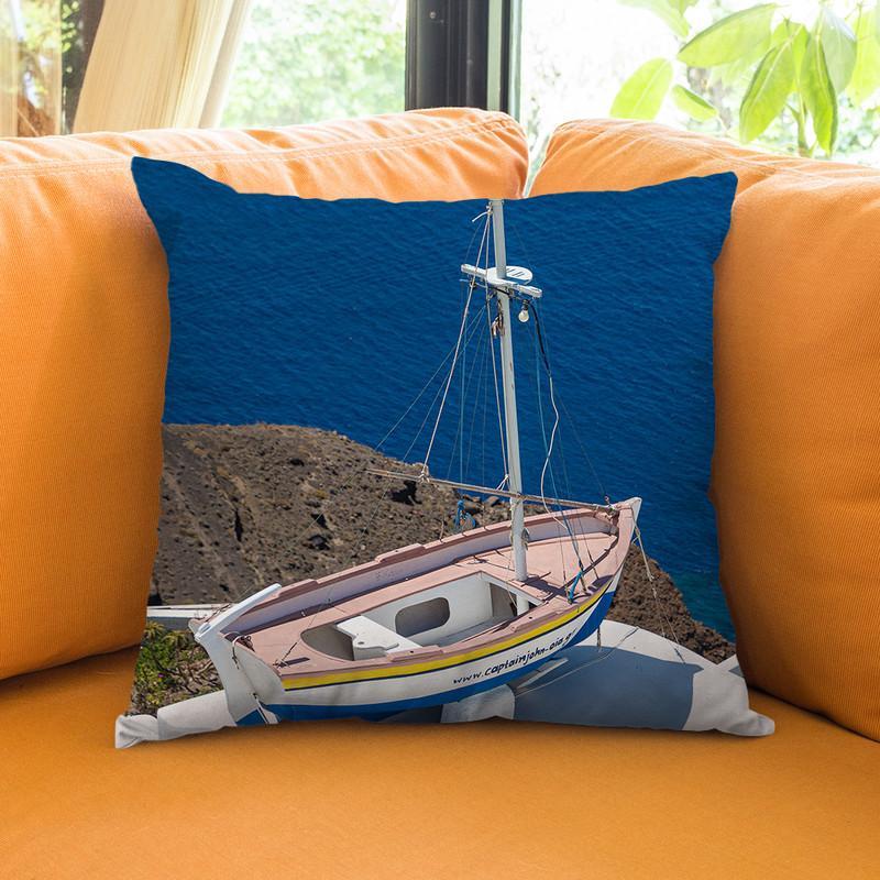 Santorini Composition Ii Throw Pillow By Alexandre Venancio