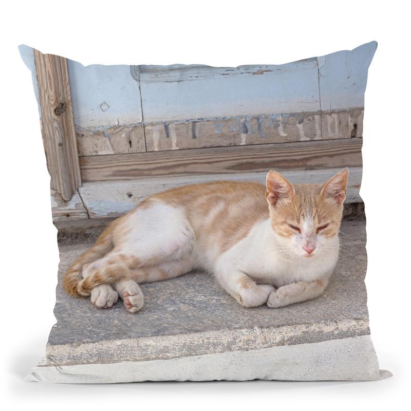 Santorini Composition Iii Throw Pillow By Alexandre Venancio