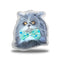 Atchoum Blue Green Bow Laying Throw Pillow