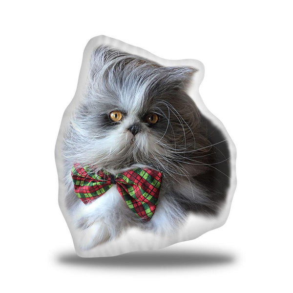 Atchoum Plaid Bow Laying Throw Pillow