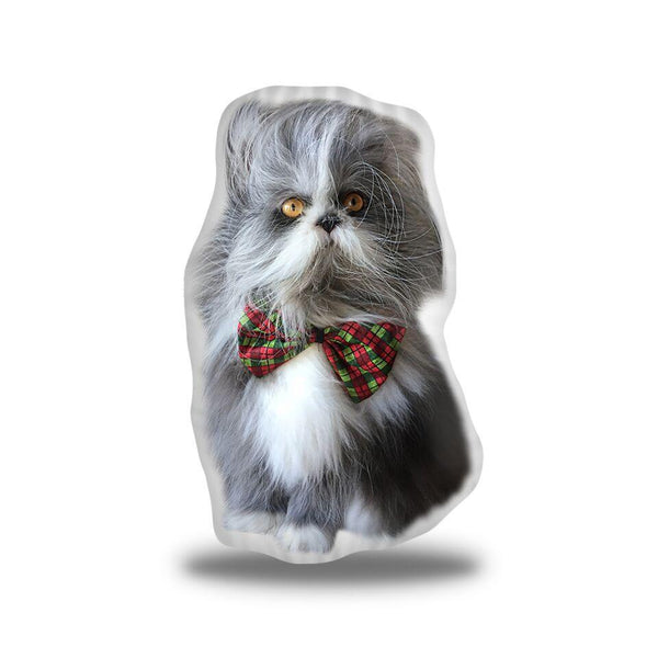 Atchoum Plaid Bow Sitting Throw Pillow