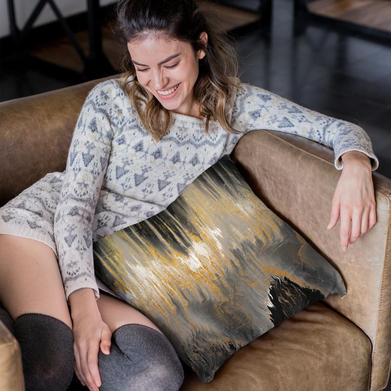 Chevron Revisited - Gold Throw Pillow By Blakely Bering