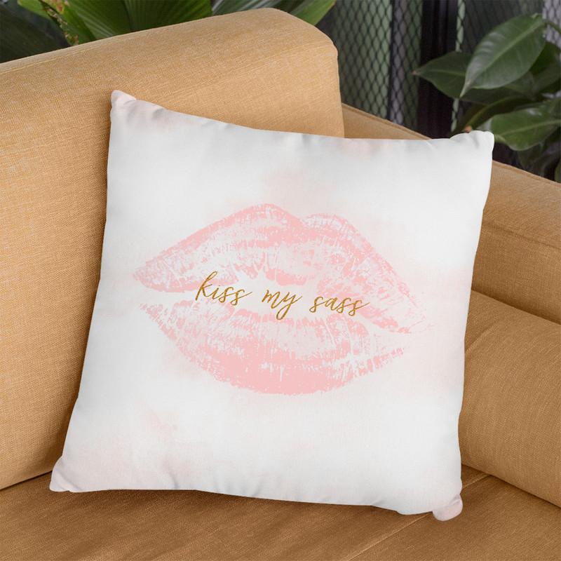 Kiss My Sass Throw Pillow By Blakely Bering