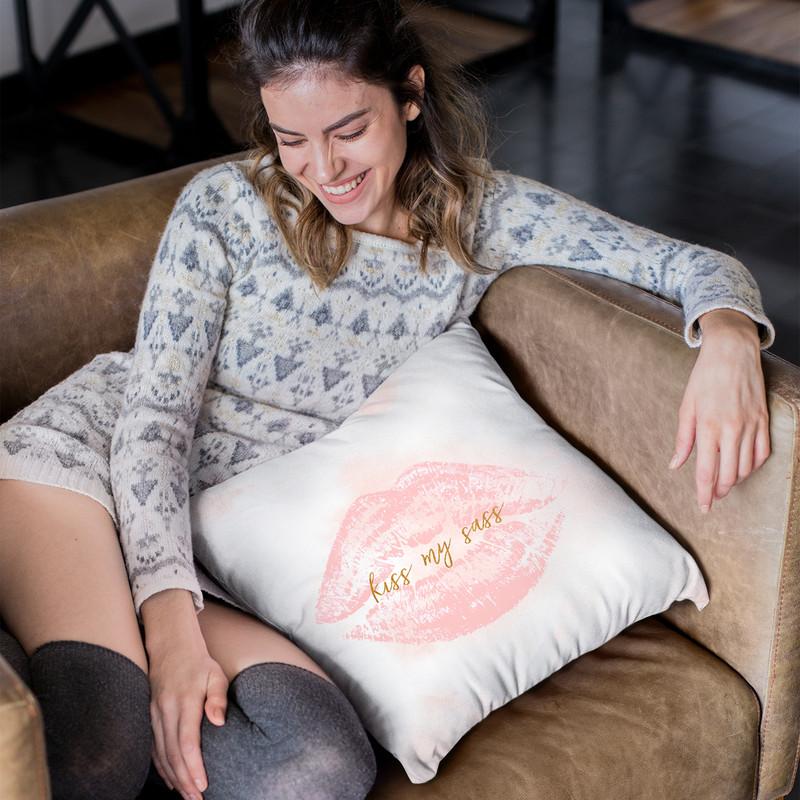Kiss My Sass Throw Pillow By Blakely Bering