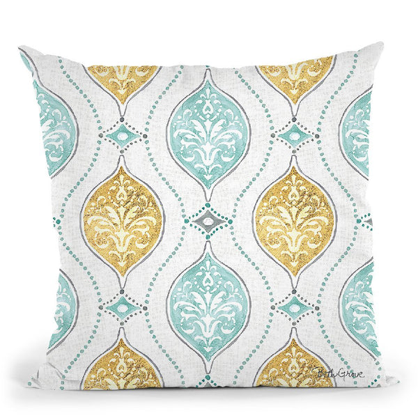 Winter Coast Pattern Via Throw Pillow By Beth Grove