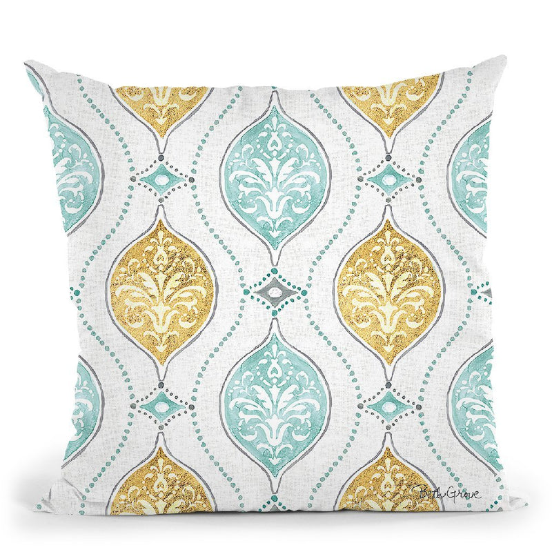 Winter Coast Pattern Via Throw Pillow By Beth Grove