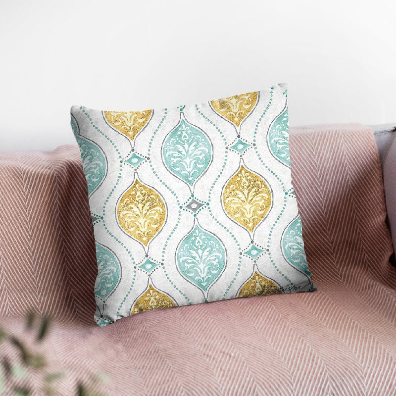Winter Coast Pattern Via Throw Pillow By Beth Grove