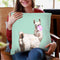 Baby Llama Blowing Bubble Gum Throw Pillow by Big Nose Work