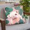 Baby Pig with Cactus in Pink Throw Pillow by Big Nose Work