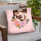 baby Sloth with Flower Crown in Green Throw Pillow by Big Nose Work