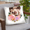 Baby Sloth with Flower Crown Throw Pillow by Big Nose Work