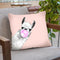 Black and White Sneaky Llama with Bubble Gum in  Throw Pillow by Big Nose Work