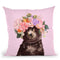 Baby Bear with Flower Crown in Pink2 Throw Pillow by Big Nose Work