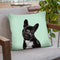 Bulldog in Green Throw Pillow by Big Nose Work