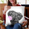 Elephant with Bubble Gum Black and White Throw Pillow by Big Nose Work