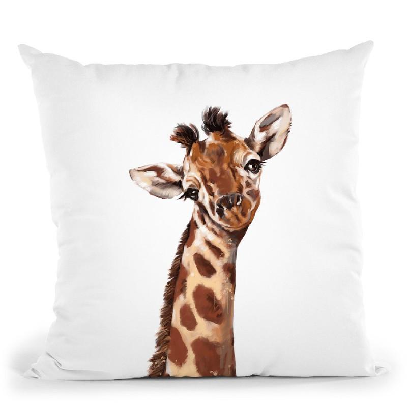 Giraffe Throw Pillow by Big Nose Work