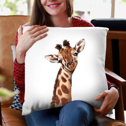 Giraffe Throw Pillow by Big Nose Work
