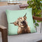 Highland Cow in Green Throw Pillow by Big Nose Work