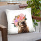 Highland Cow with Flower Crown Throw Pillow by Big Nose Work