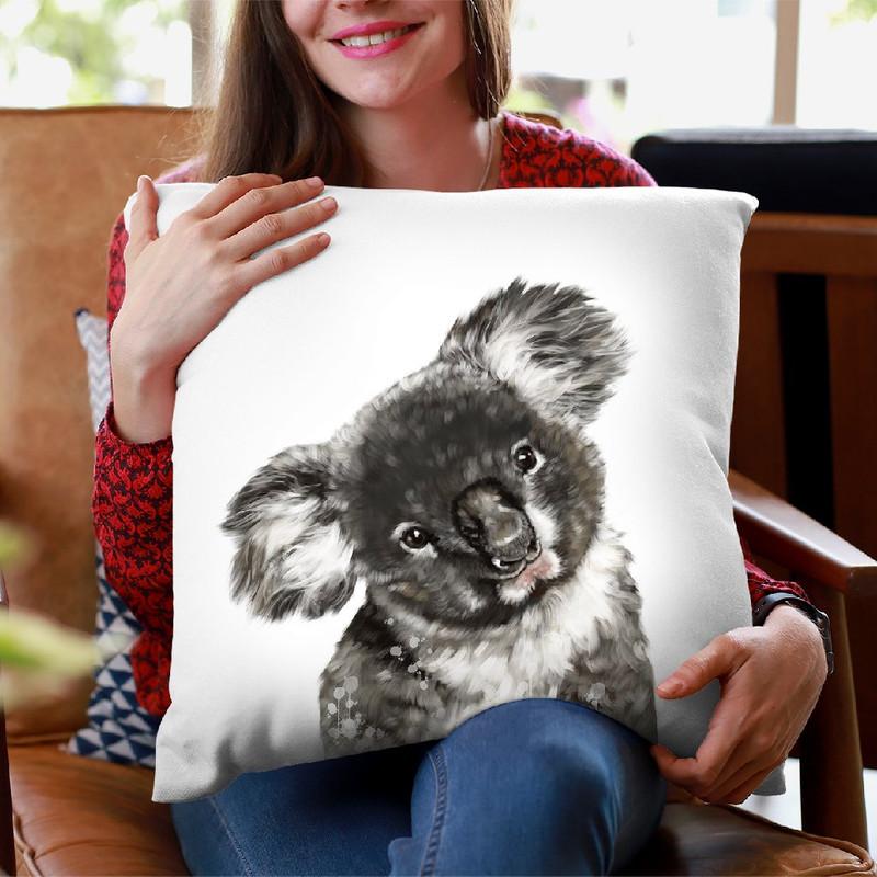 Koala Bear Throw Pillow by Big Nose Work