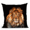 Lion in Black Throw Pillow by Big Nose Work