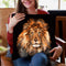 Lion in Black Throw Pillow by Big Nose Work