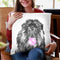 Lion with Bubble Gum Black and White Throw Pillow by Big Nose Work