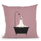 Llama in Bath Tub Throw Pillow by Big Nose Work