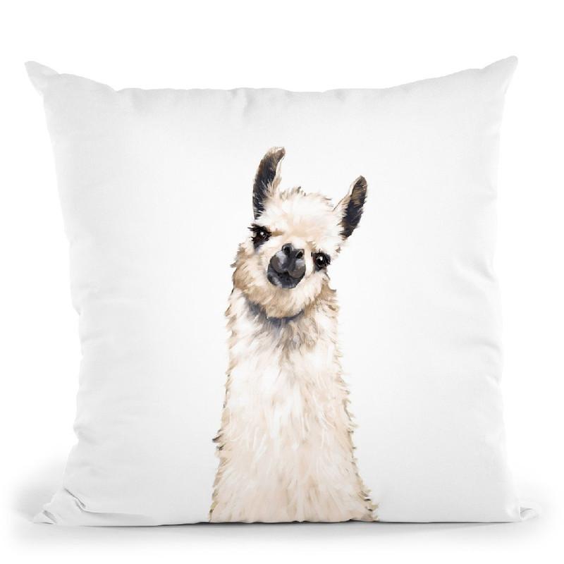 Llama Throw Pillow by Big Nose Work