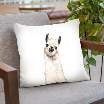 Llama Throw Pillow by Big Nose Work