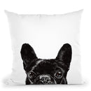 Peeking Bulldog Throw Pillow by Big Nose Work