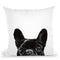 Peeking Bulldog Throw Pillow by Big Nose Work
