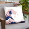 Pink Pigs Waves in White Throw Pillow by Big Nose Work